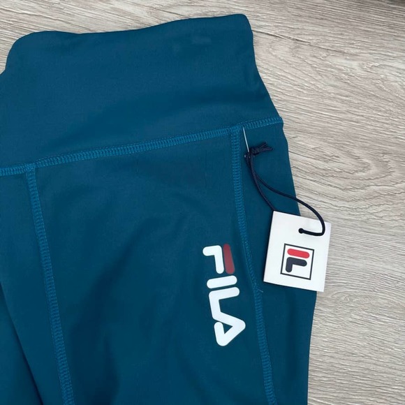 NWT - FILA Women's Hikari High Rise Leggings in Turquoise - Size Small - Picture 4 of 16